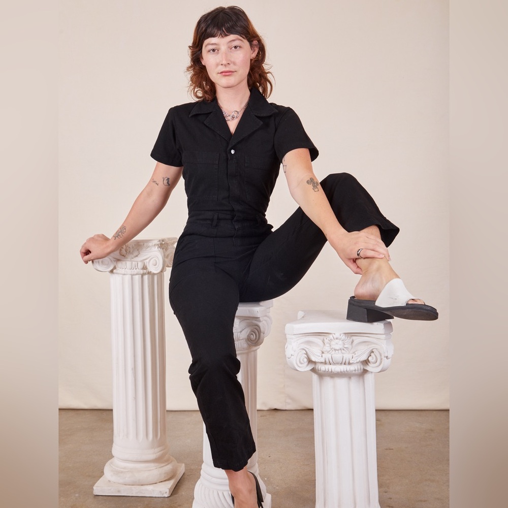 Big Bud Press SHORT SLEEVE JUMPSUIT - BASIC BLACK